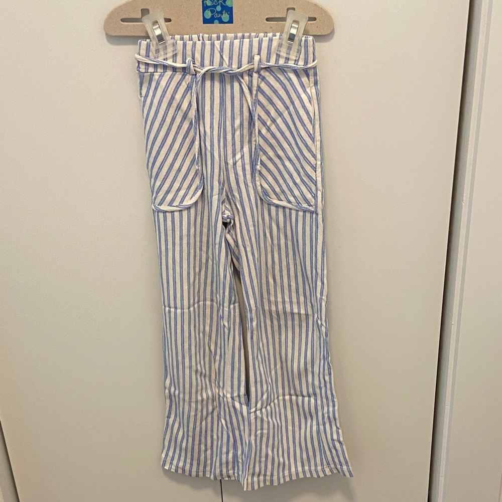 Zara Blue and White Striped Kids flare Pants